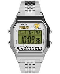 Timex Men's Quartz Digital Silver-Tone Stainless Steel Watch, 34mm