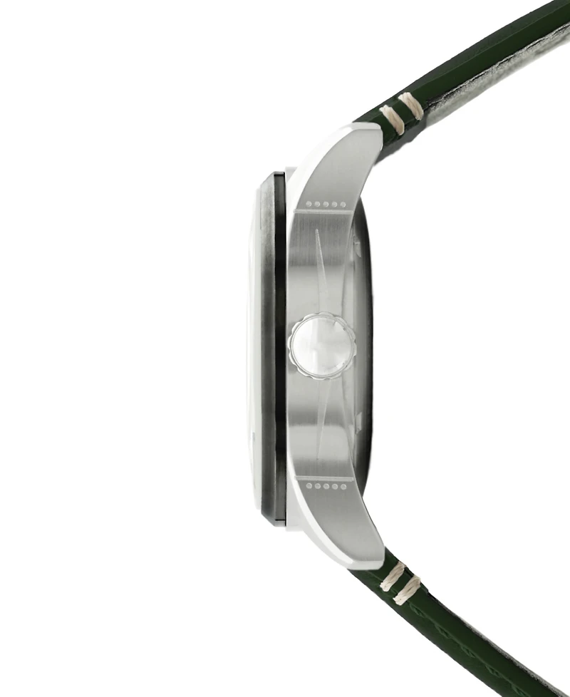 Avi-8 Men's Spitfire Smith Automatic Green Leather Strap Watch, 42mm