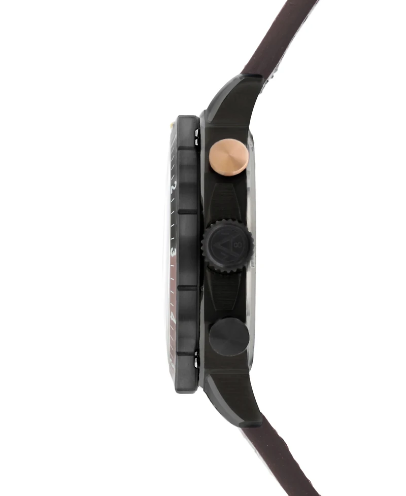 Avi-8 Men's Hawker Hunter Atlas Dual-Time Chronograph Brown Leather Strap Watch