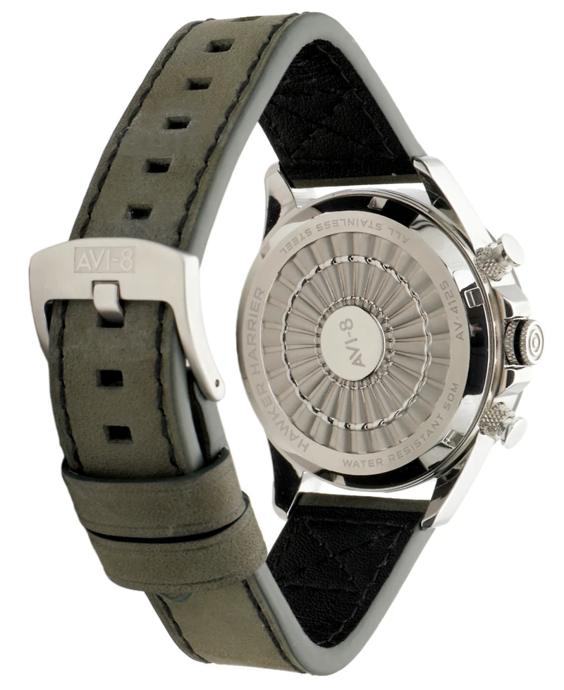 Avi-8 Men's Hawker Harrier Matador Chronograph Green Leather Strap Watch