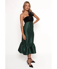 Petal and Pup Women's Amelie Bow Front One Shoulder Midi Dress