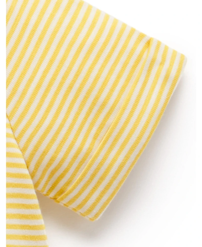 Purebaby Baby Yellow Striped Short Romper