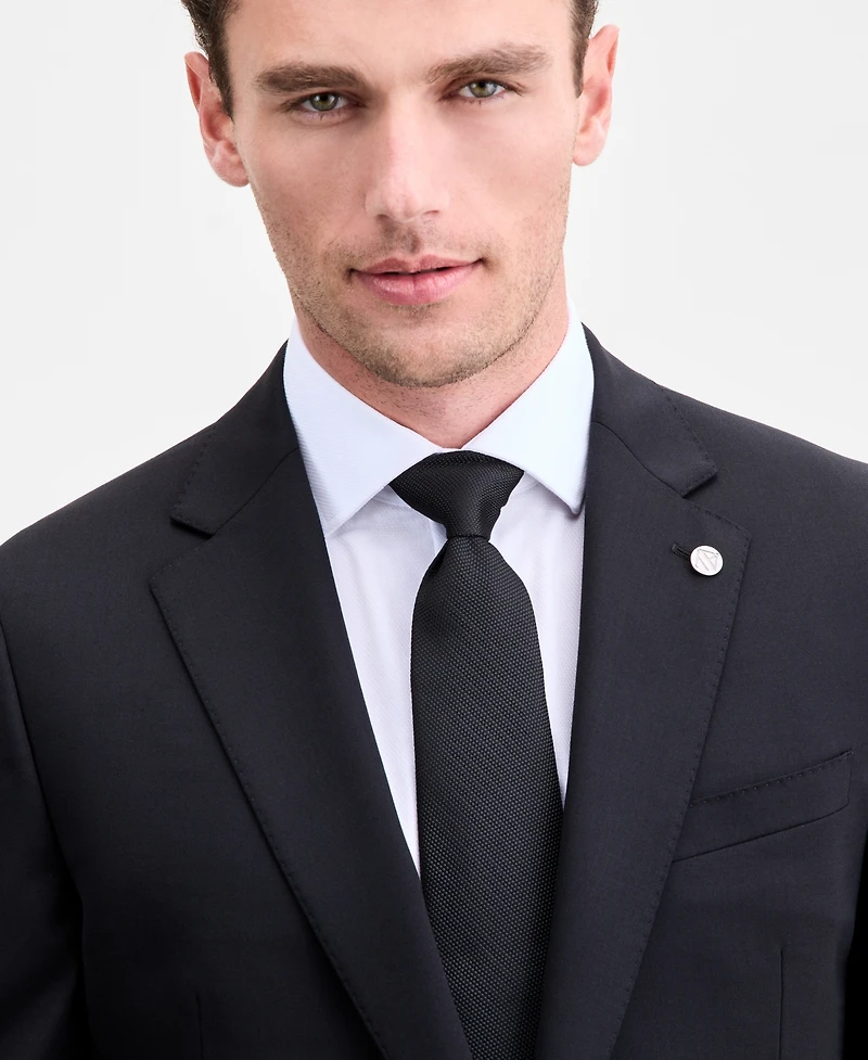 Ted by Baker Men's Modern-Fit Black Solid Wool-Blend Suit Separate Jacket