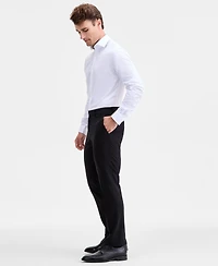Ted by Baker Men's Modern-Fit Stretch Black Solid Wool-Blend Suit Separate Pants