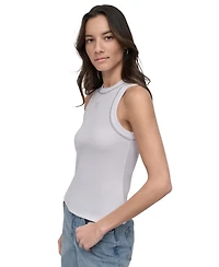 Dkny Jeans Petite Rhinestone-Trim Ribbed Tank Top