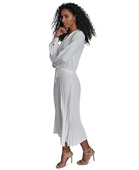 Calvin Klein Women's Tie-Neck Pleated-Skirt Dress