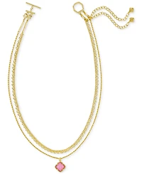Kendra Scott Mother-of-Pearl Rose Convertible Layered Pendant Necklace, 15" + 3" extender