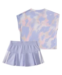 adidas Baby Girls 2-Piece Printed Sleeveless Box T-Shirt and French Terry Skort Set