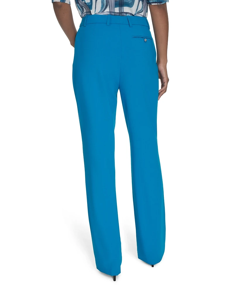 Calvin Klein Petite Lux Modern Fit Mid Rise Straight-Leg Pants