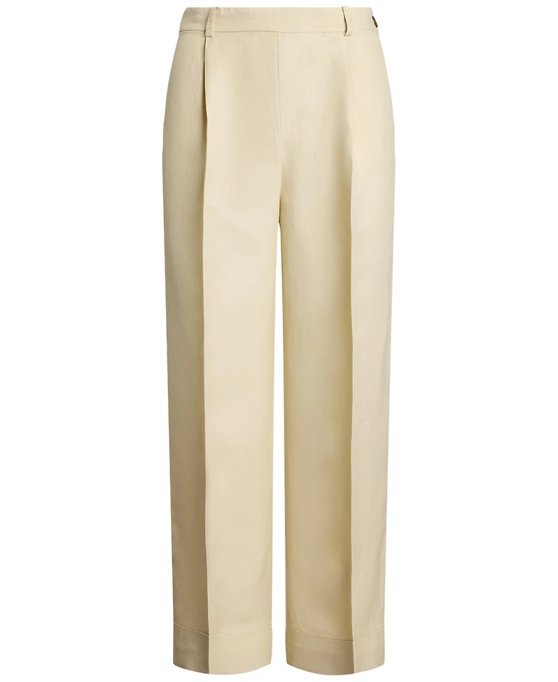 Lauren Ralph Lauren Women's Linen-Blend Twill Wide-Leg Pants