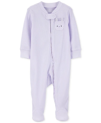Carter's Baby Girls Bunny Ribbed Sleep & Play Pajamas