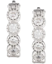Lauren Ralph Lauren Sterling Silver Medium Cubic Zirconia Hoop Earrings, 1.16"