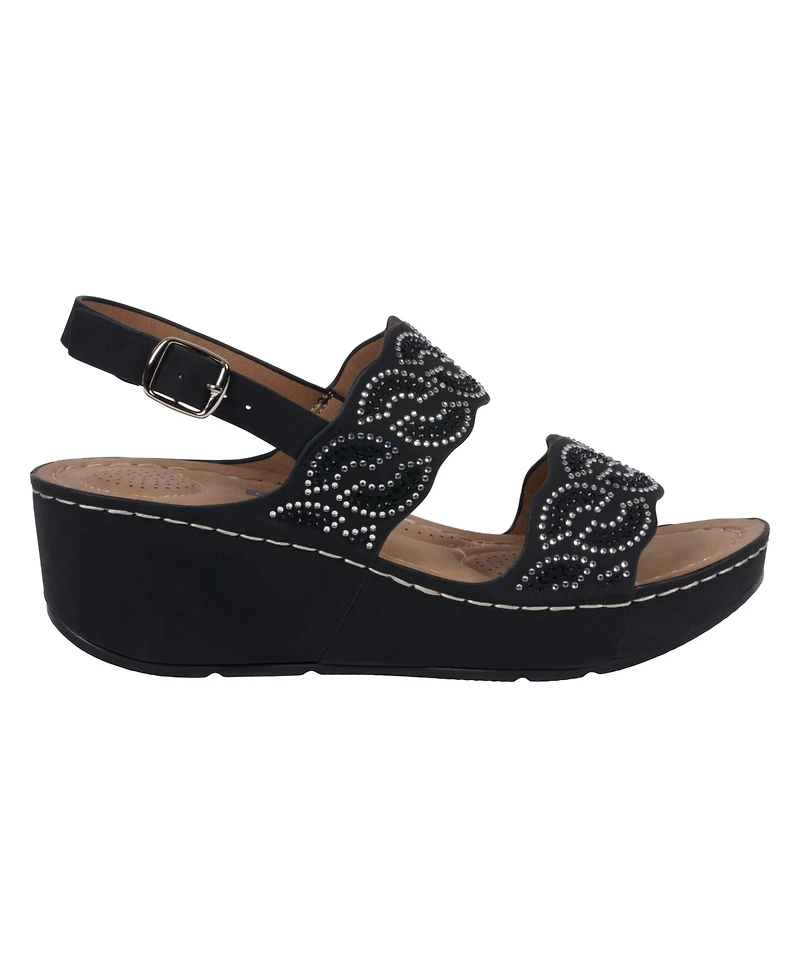 Gc Shoes Women's Alexia Embellished Wedge Sandals
