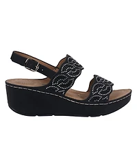 Gc Shoes Women's Alexia Embellished Wedge Sandals