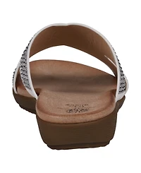 Gc Shoes Women's Sharlene Embellished Cross-Strap Flat Sandals