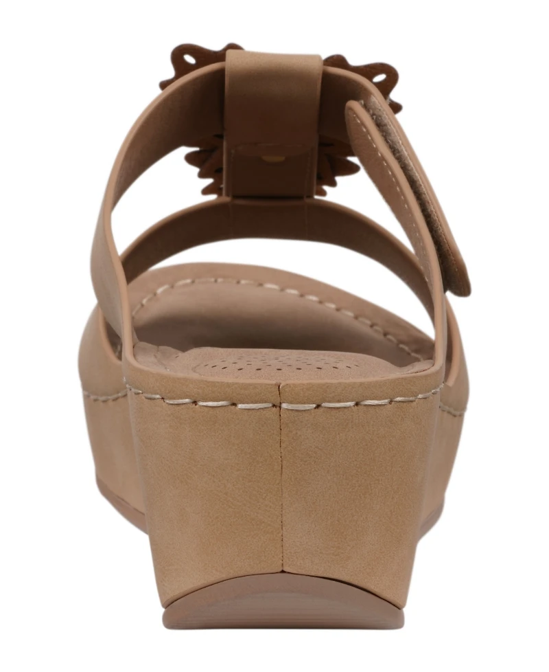 Gc Shoes Women's Talia Floral Wedge Sandals