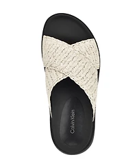 Calvin Klein Women's Pacen Woven Crisscross Flat Sandals
