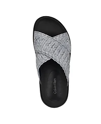 Calvin Klein Women's Pacen Woven Crisscross Flat Sandals