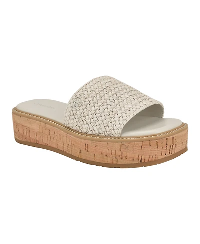 Calvin Klein Women's Arzelia Single Band Platform Slip-On Sandals