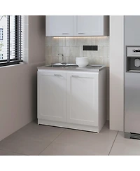 Haivana Utility Sink Base Cabinet with Double Doors and Interior Shelf