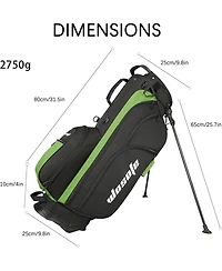 Wosofe Golf Stand Bag for Men 14 Way Divider Lightweight 7Pockets Ice Insulation Black Red Gray and Green Waterproof Denim Fabric Cooler Pouch and Rai