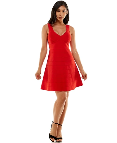 Bebe Women's Bandage V-neck A-line Dress