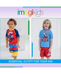 Thomas & Friends Toddler Boys Rash Guard and Swim Trunks Outfit Set