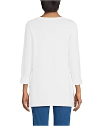Lands' End Women's Supima Cotton Adjustable 3/4 Sleeve Boatneck Tunic
