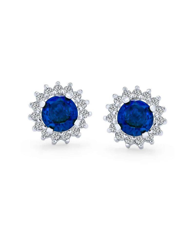 Bling Jewelry 2 1 Removable Jackets Cubic Zirconia Cz Crown Halo Ear Jacket with Round Solitaire Stud Earrings .925 Sterling Silver