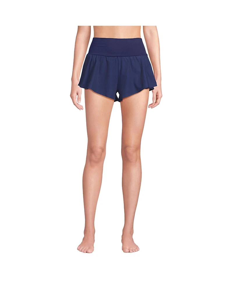 Lands' End Women's 3" Pinchless Flutter Swim Short with Panty