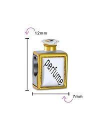 Bling Jewelry Crystal Bead Charm Two Tone 14K Gold Perfume Bottle European Bracelet