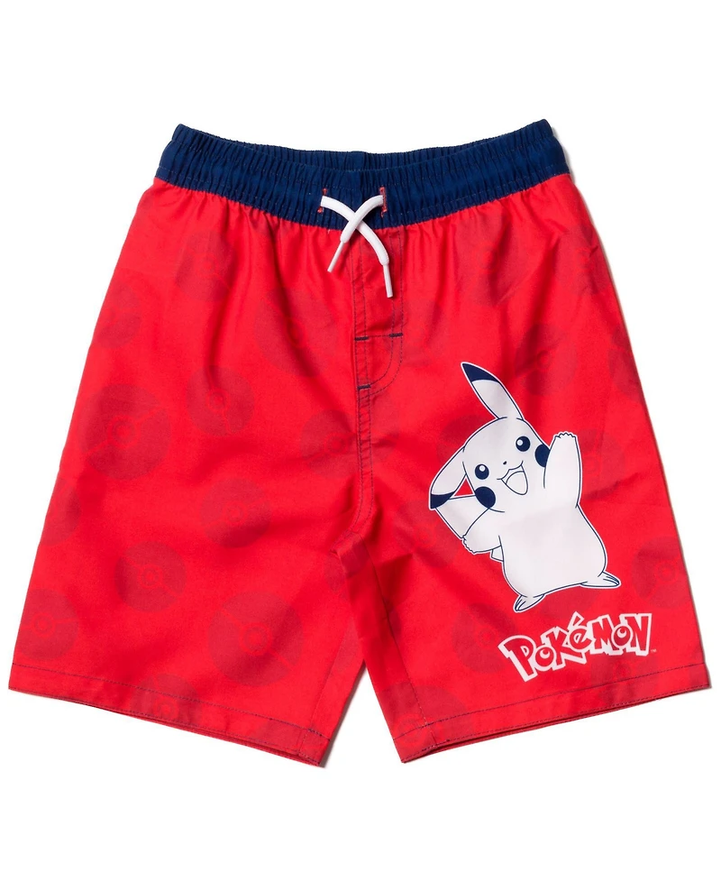 Pokemon Boys Pikachu Rash Guard and Swim Trunks