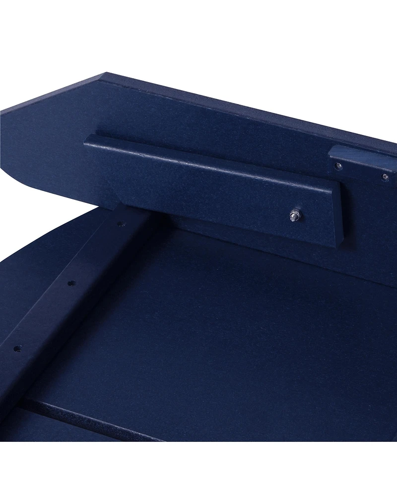 Outdoor Hdpe Modern Adirondack Chair with Folding Patio Ottoman and Cup Holder