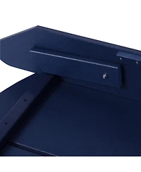 Outdoor Hdpe Modern Adirondack Chair with Folding Patio Ottoman and Cup Holder