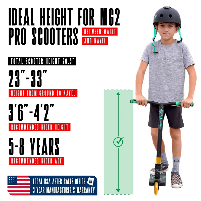 Pro Stunt Scooter for Kids Ages 5+ – Lightweight Durable Trick Scooter for Skatepark and Street – Madd Gear MG2