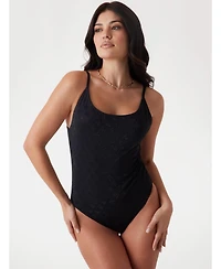 Guess Women's Quattro G Rhinestone One-Piece Swimsuit