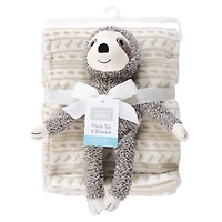 Hudson Baby Infant Boy Plush Blanket with Toy, Aztec Bear, One
