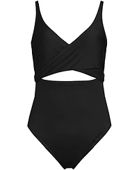 Lands' End Women's Wrap Monokini High Leg One Piece Swimsuit