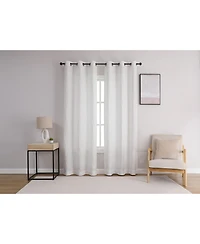 Kate Aurora 2 Piece Maxie Floral Grommet Top Window Curtain Panels - 84 in. Long