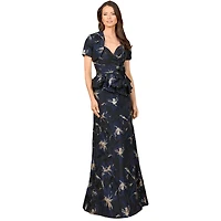 Lara Women's Strapless Brocade Gown with Bolero