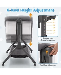 Gouun Kids Height Adjustable Bedside Sleeper with Storage Bag and Soft Mattress