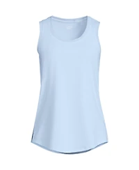 Lands' End Women's Sleeveless Power Performance Scoop Neck Curved Hem Tunic Tank