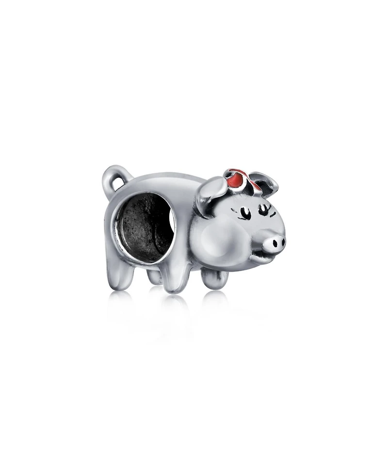 Bling Jewelry Cute Hog Piggy Bank Charm Bead Sterling Silver European Bracelets