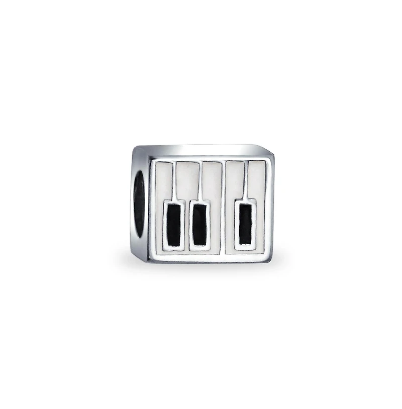 Bling Jewelry Piano Keys Charm Bead Music Students in Sterling Silver European Bracelets