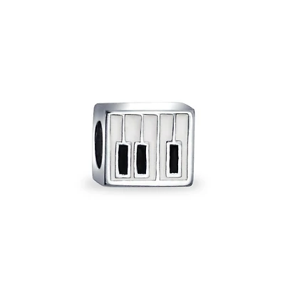Bling Jewelry Piano Keys Charm Bead Music Students in Sterling Silver European Bracelets