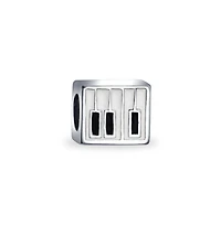 Bling Jewelry Piano Keys Charm Bead Music Students in Sterling Silver European Bracelets