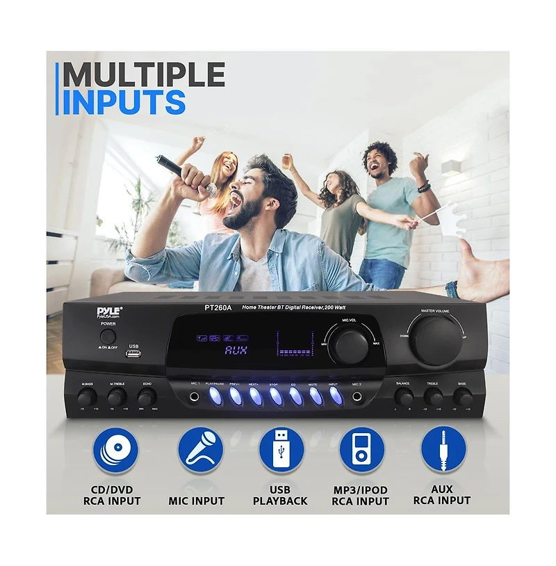 Pyle 200W Digital Am/Fm Stereo Receiver - PT260A
