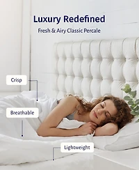 Certified Luxury King Bed Sheets Set - 100% Egyptian Cotton, Classic Percale King, Deep Pockets, Cool and Durable Bedding