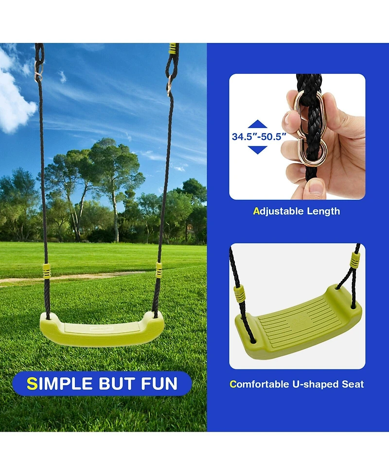 Heavy-Duty 440 lbs Kids Swing Set with 2 Swings & 1 Glider