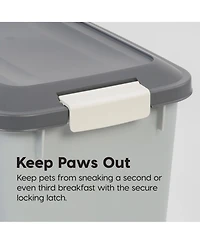Iris Usa 54Lbs Dog Food Storage Container 2-Pack with Wheels, Airtight Lid, 2-Cup Scoop, Gray/Dark Gray
